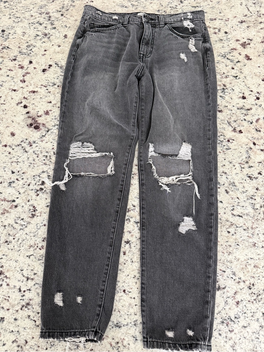 Sneak Peek Women's Relaxed Distressed Gray Jeans